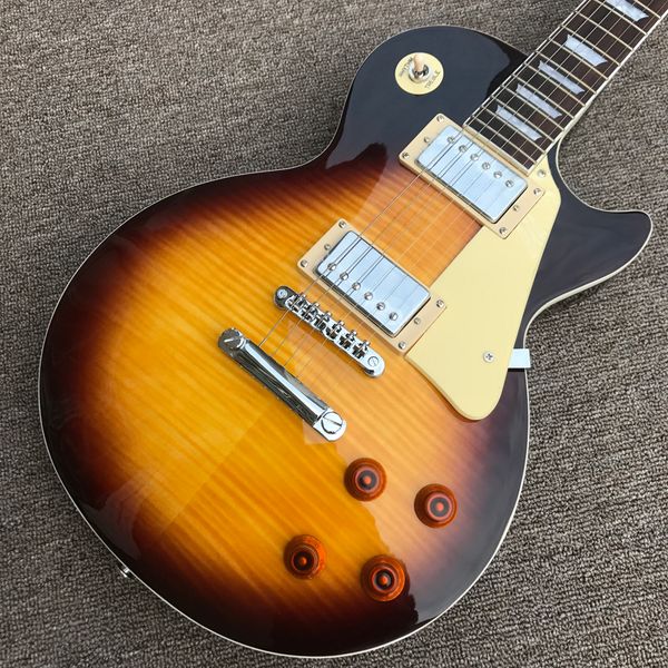 mahogany fingerboard electric guitar, dark sun burst maple flame solid mahogany body, chrome hardware, 5
mahogany fingerboard electric guitar, dark sun burst maple flame solid mahogany body, chrome hardware, 5
