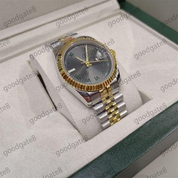 delicate bling watch mens designer watches fashion business datejust montre luxe 36/41mm waterproof stainless steel wristwatch 126333 28/31m, Slivery;brown