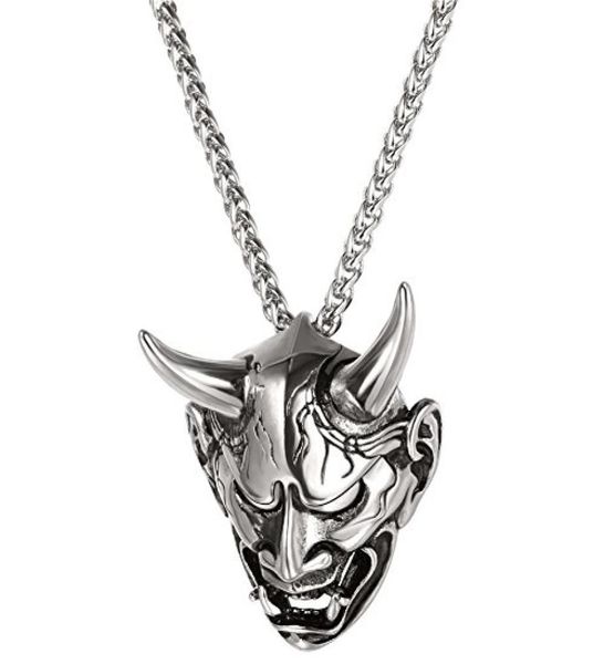 men039s gothic punk style jewelry stainless steel silver black devil horn skull pendant necklace amuletprotectiondecoration1480758
men039s gothic punk style jewelry stainless steel silver black devil horn skull pendant necklace amuletprotectiondecoration1480758