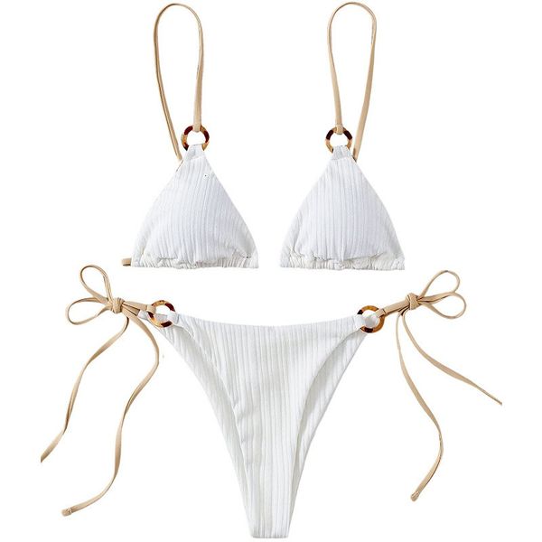 women's swimwear 2 piece swimsuit tie side bathing suit triangle string bikini sets thong 230512, White;black
women's swimwear 2 piece swimsuit tie side bathing suit triangle string bikini sets thong 230512, White;black