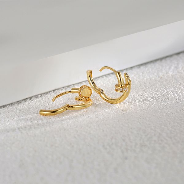 2023 new designer nail hook fashion hoop women's earrings jewelry women's wedding gift detoxification accessories, Golden
2023 new designer nail hook fashion hoop women's earrings jewelry women's wedding gift detoxification accessories, Golden