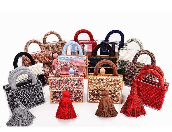shoulder bags luxury designer wool acrylic handbag women brand handmade knitting tassels small ladies clear woven crossobody 230426
shoulder bags luxury designer wool acrylic handbag women brand handmade knitting tassels small ladies clear woven crossobody 230426