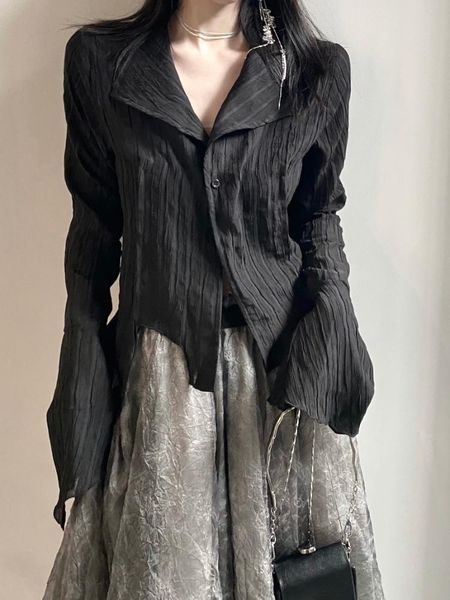 shirts deeptown y2k blouse women vintage black shirt gothic harjauku pleated button up korean dark tight long sleeve aesthetic female, White
shirts deeptown y2k blouse women vintage black shirt gothic harjauku pleated button up korean dark tight long sleeve aesthetic female, White