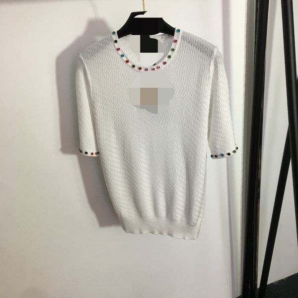509 2023 runway summer brand same style sweater short sleeve pullover lapel neck white black fashion clothes womens 20231873
509 2023 runway summer brand same style sweater short sleeve pullover lapel neck white black fashion clothes womens 20231873