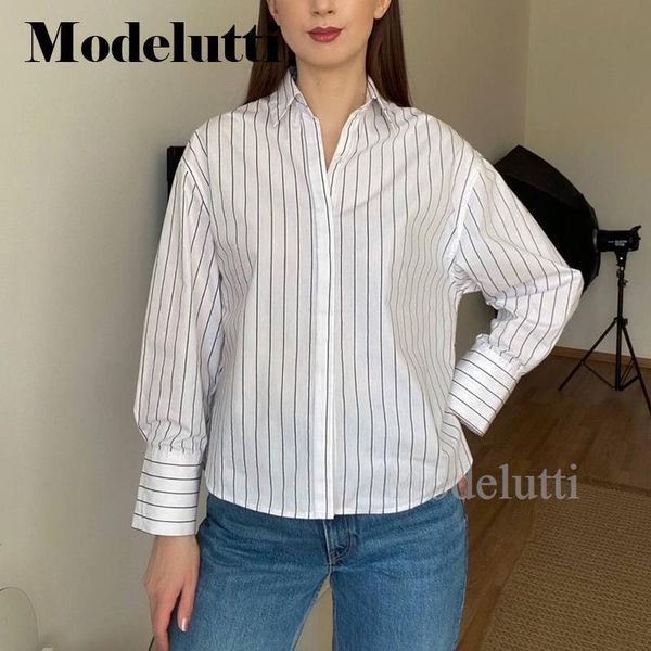 shirts modelutti 2023 new spring summer fashion long sleeve lapel striped shirt woman loose blouses wild simple casual female, White
shirts modelutti 2023 new spring summer fashion long sleeve lapel striped shirt woman loose blouses wild simple casual female, White