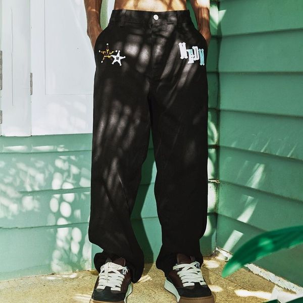 women's pants s star letter printed jeans couple high street slim loose spring american style splicing hip hop wide leg long straight 2, Black;white
women's pants s star letter printed jeans couple high street slim loose spring american style splicing hip hop wide leg long straight 2, Black;white