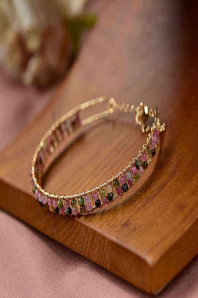 14kgf handmade natural tourmaline bracelet jewelry bangle for women gift drop7521267, Black
14kgf handmade natural tourmaline bracelet jewelry bangle for women gift drop7521267, Black