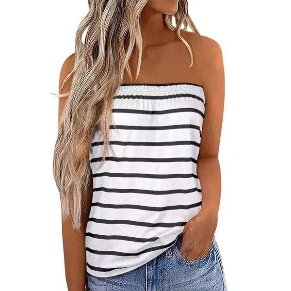 striped off shoulder vest cami for women summer inner wear bottoming tube top, White
striped off shoulder vest cami for women summer inner wear bottoming tube top, White