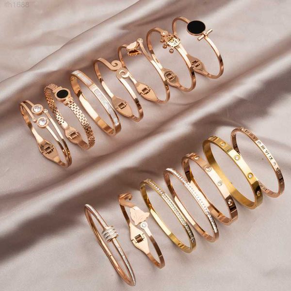 multi models fashion jewelry rose gold plated roman numeral cuff bangles cz tarnish gold stainless steel bangle for women, Golden;silver
multi models fashion jewelry rose gold plated roman numeral cuff bangles cz tarnish gold stainless steel bangle for women, Golden;silver