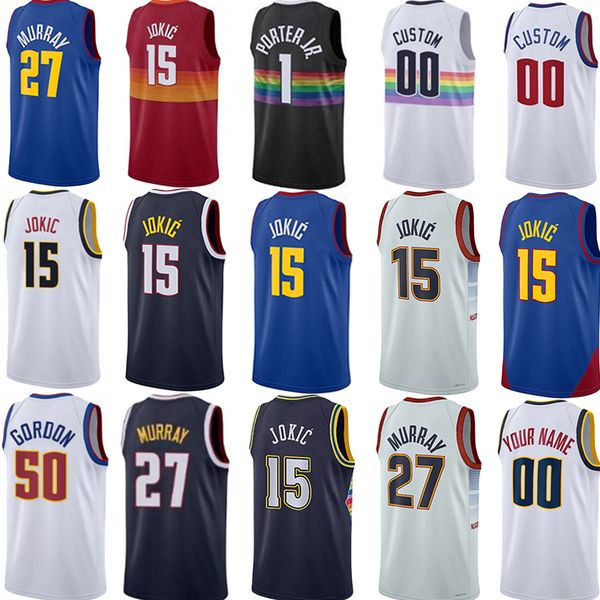 

Custom DEN 15 Jokic Basketball Jerseys Jamal Murray Michael Porter jr. Aaron Gordon Caldwell Pope Bruce Brown Zeke Nnaji Jeff Green City Jersey Edition Men, Colour 8