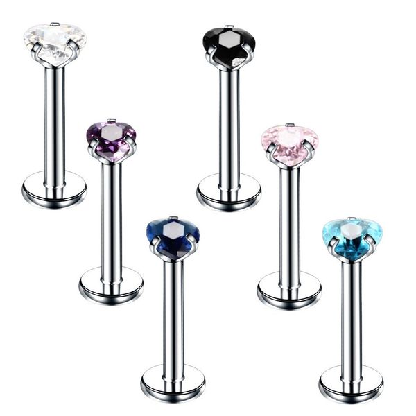 stainless steel lip piercing jewelry crystal heart labret piercing lip piercing stud, Black
stainless steel lip piercing jewelry crystal heart labret piercing lip piercing stud, Black