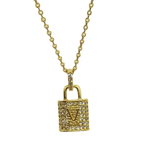 classic titanium steel lock pendant necklaces women's gold letters necklace wedding inlaid with diamonds luxury designer jewelry no fad, Silver
classic titanium steel lock pendant necklaces women's gold letters necklace wedding inlaid with diamonds luxury designer jewelry no fad, Silver