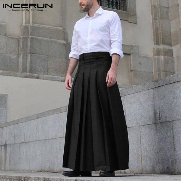 pants incerun american style fashion new men's solid allmatch pantalons male comfortable trousers pleated long skirts s5xl, Black
pants incerun american style fashion new men's solid allmatch pantalons male comfortable trousers pleated long skirts s5xl, Black