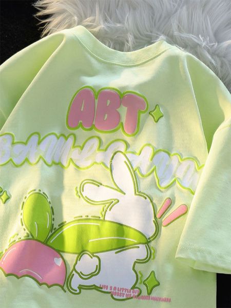 women's tshirt deeptown kawaii rabbit print t shirt harajuku sweet gir female graphic cotton casual kpop tshirt cute tees summer 23051, White
women's tshirt deeptown kawaii rabbit print t shirt harajuku sweet gir female graphic cotton casual kpop tshirt cute tees summer 23051, White