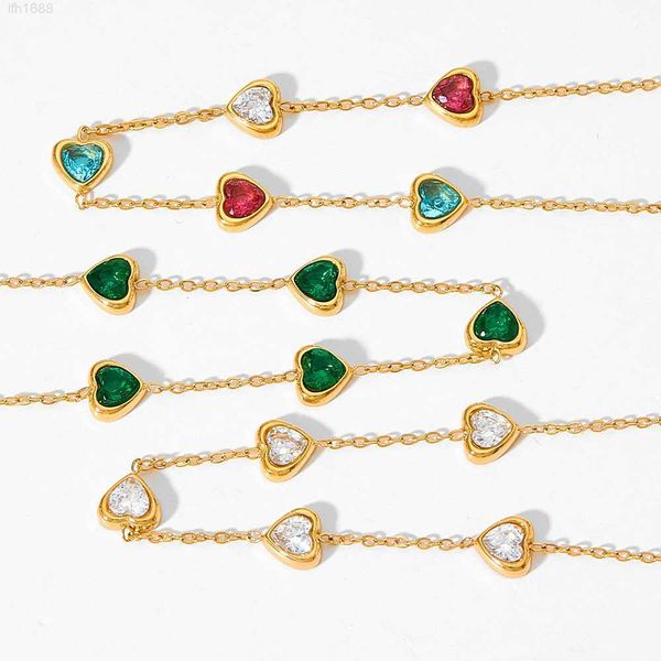 new arrivals bling emerald zircon charm bracelet for women fine 18k gold plated colored cz love heart stainless steel bracelets, Golden;silver
new arrivals bling emerald zircon charm bracelet for women fine 18k gold plated colored cz love heart stainless steel bracelets, Golden;silver
