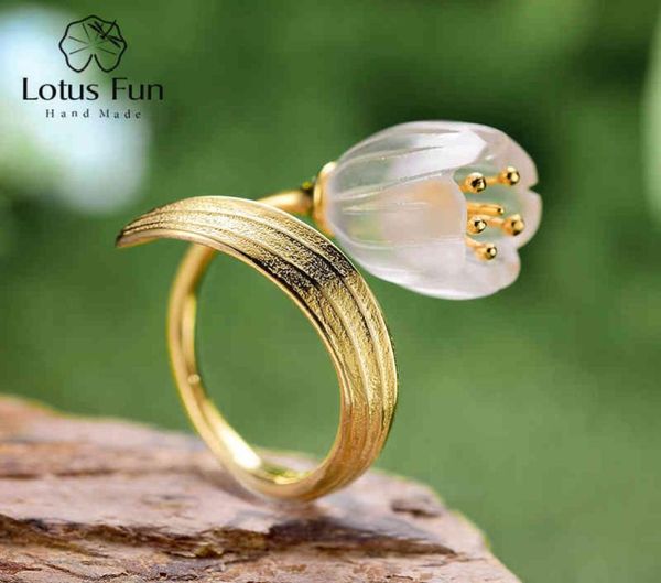 lotus fun real 925 sterling silver 18k gold ring natural crystal handmade fine jewelry lily of the valley flower rings for women8506195
lotus fun real 925 sterling silver 18k gold ring natural crystal handmade fine jewelry lily of the valley flower rings for women8506195