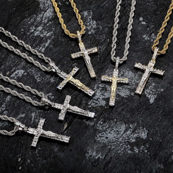 baguette cz stone large cross jesus pendant necklace micro set cubic zircon real gold plated mens women's hip hop jewelry aesthetic cry, Silver
baguette cz stone large cross jesus pendant necklace micro set cubic zircon real gold plated mens women's hip hop jewelry aesthetic cry, Silver