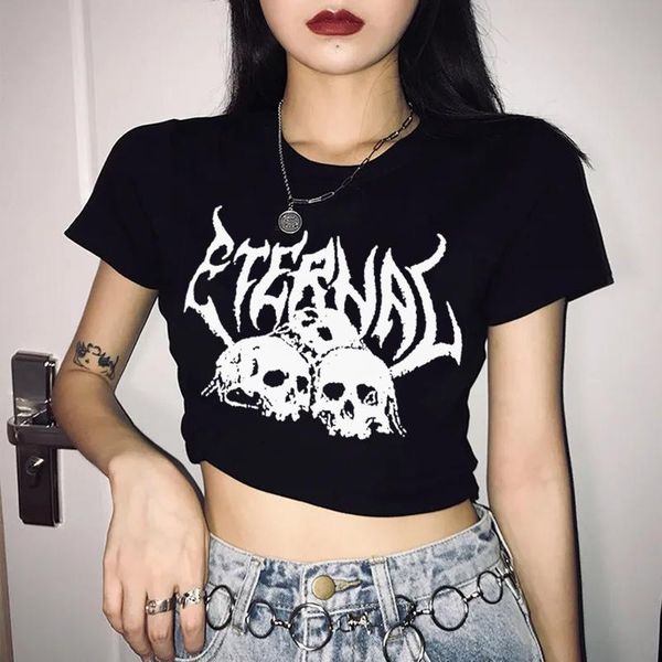 t-shirt grunge summer black skull print punk goth crop harajuku mujer y2k oneck slim vintage 90s ins streetwear women tshirt, White
t-shirt grunge summer black skull print punk goth crop harajuku mujer y2k oneck slim vintage 90s ins streetwear women tshirt, White
