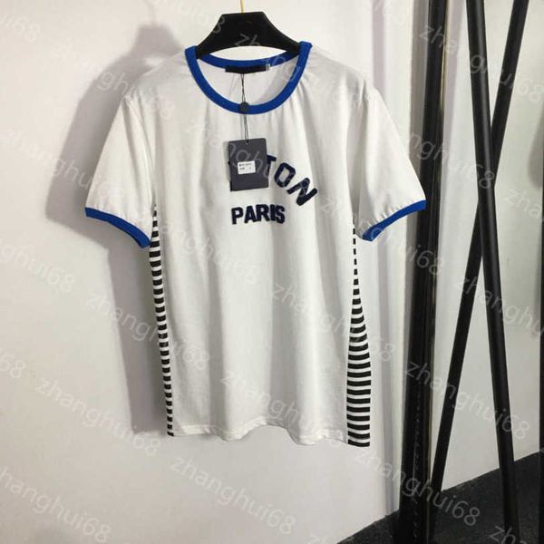 23ss t shirt womens designer clothing womens t-shirt tee round neck pure cotton brush flocking letter side stripe color matching short sleev, White
23ss t shirt womens designer clothing womens t-shirt tee round neck pure cotton brush flocking letter side stripe color matching short sleev, White