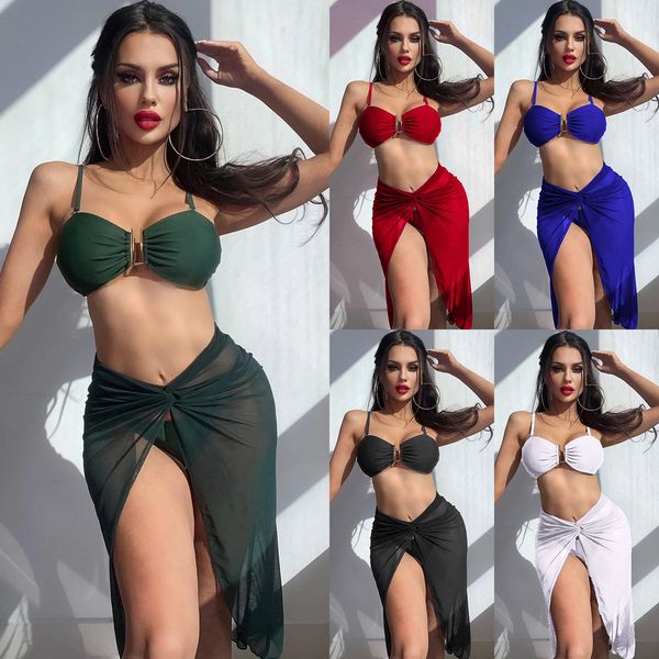 women's swimwear swimsuit bikini 2023 split threepiece mesh solid color ins red suit yb05 230512, White;black
women's swimwear swimsuit bikini 2023 split threepiece mesh solid color ins red suit yb05 230512, White;black