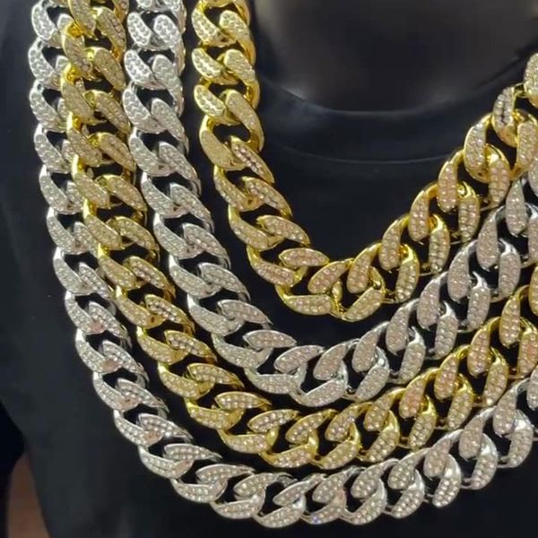 miami cuban link chain necklace hip hop jewelry rapper crystal iced out 2 row rhinestone paved chains ccb 50-90cm 25mm width, Silver
miami cuban link chain necklace hip hop jewelry rapper crystal iced out 2 row rhinestone paved chains ccb 50-90cm 25mm width, Silver