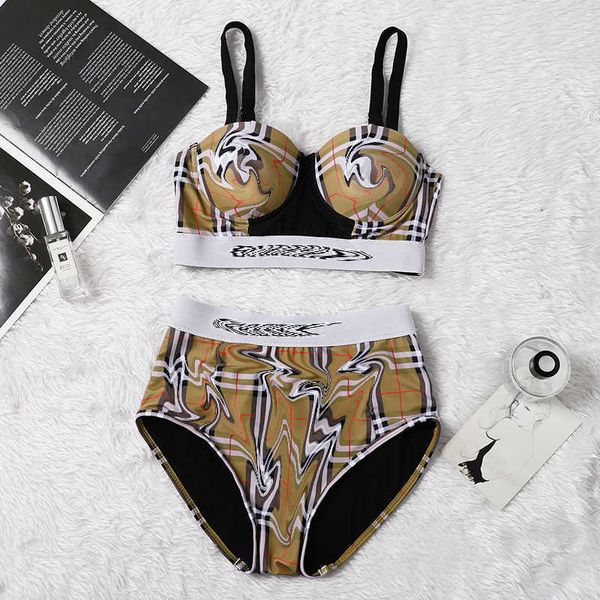 designer bikini swimsuit female split conservative high waist belly cover slim slim fashion plaid letters backless hard bag small chest gath, White;black
designer bikini swimsuit female split conservative high waist belly cover slim slim fashion plaid letters backless hard bag small chest gath, White;black