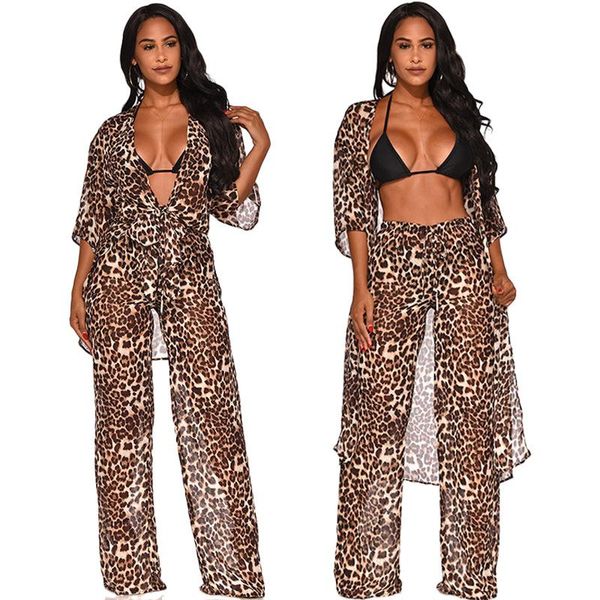 women's two piece pants autumn casual set explosion leopard print wide leg two-piece womenwomen's, White
women's two piece pants autumn casual set explosion leopard print wide leg two-piece womenwomen's, White