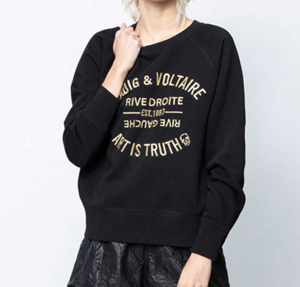 new zadig voltaire women designer sweatshirt fashion black classic letter embroidery cotton white loose pullover jumper sweater
new zadig voltaire women designer sweatshirt fashion black classic letter embroidery cotton white loose pullover jumper sweater