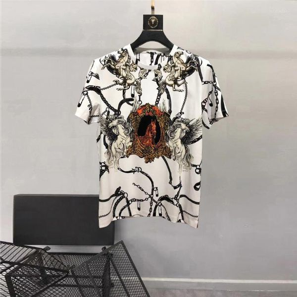 t shirts european and american wear summer 2023 round collar court diamond print, White;black
t shirts european and american wear summer 2023 round collar court diamond print, White;black