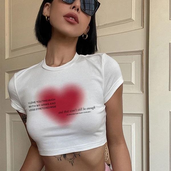 t-shirt aesthetic heart print women tshirt anime letter kawaii 90's crop summer short sleeve tees kpop streetwear y2k clothes lady, White
t-shirt aesthetic heart print women tshirt anime letter kawaii 90's crop summer short sleeve tees kpop streetwear y2k clothes lady, White