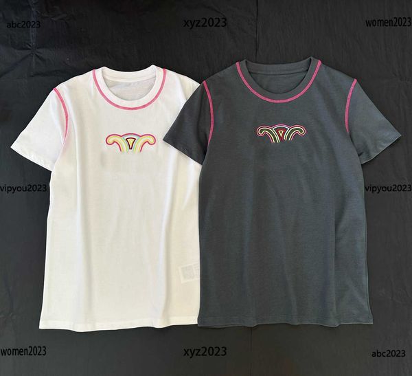 luxury loose fitting style tees colorful logo print on chest designer womens t shirt shorts sleeve round neck t-shirt ing, White
luxury loose fitting style tees colorful logo print on chest designer womens t shirt shorts sleeve round neck t-shirt ing, White