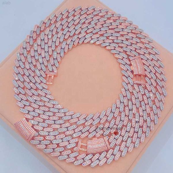 hip hop rapper jewelry iced out moissanite 13mm rose gold 2 tone cuban chain necklace, Silver
hip hop rapper jewelry iced out moissanite 13mm rose gold 2 tone cuban chain necklace, Silver
