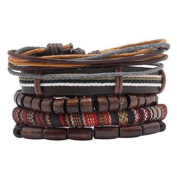 ornament bohemian woven bracelet wrist string five piece combination diy wooden bead leather, Golden;silver
ornament bohemian woven bracelet wrist string five piece combination diy wooden bead leather, Golden;silver