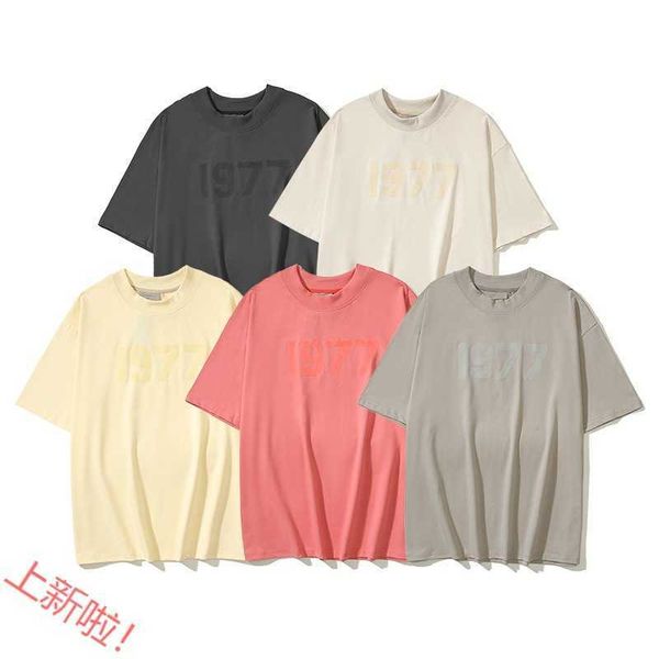 h69o 2023 men's and women's fashion t shirt t-shirts high street brand ess spring/summer flocking 1977 short sleeve, White;black
h69o 2023 men's and women's fashion t shirt t-shirts high street brand ess spring/summer flocking 1977 short sleeve, White;black