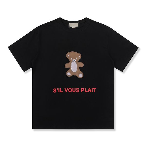 23ss new made in italy woman men's t-shirts high end classic cartoon bear letter printed short sleeve summer beach breathable street ca, White;black
23ss new made in italy woman men's t-shirts high end classic cartoon bear letter printed short sleeve summer beach breathable street ca, White;black