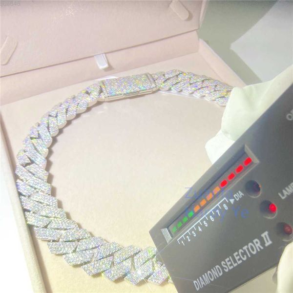 white gold plated iced out cuban link vvs moissanite cuban link chain necklace diamond cuban chain, Silver
white gold plated iced out cuban link vvs moissanite cuban link chain necklace diamond cuban chain, Silver