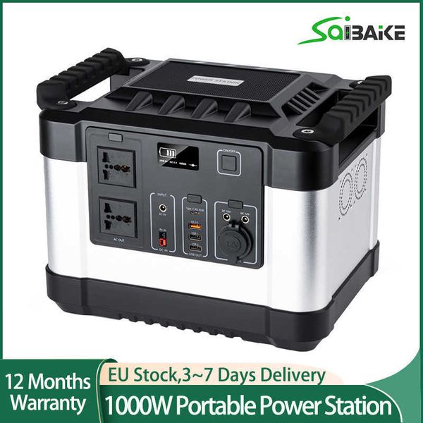 Image of 110V 1000W Solar Generator Battery Charger 300000mAh Portable Power Station Outdoor Energy Power Supply 1100Wh Power Bank