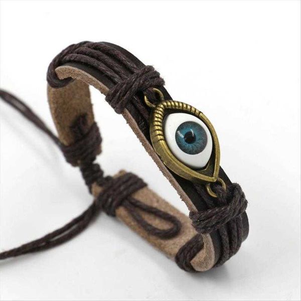 green eye bracelet for men and women turkish retro cattle leather alloy, Golden;silver
green eye bracelet for men and women turkish retro cattle leather alloy, Golden;silver