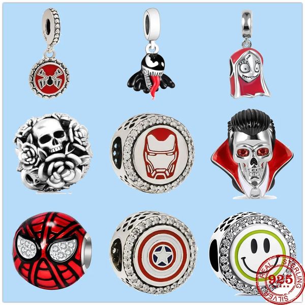 925 sterling silver charms for pandora jewelry beads new original silver spider captain charm beads, Black
925 sterling silver charms for pandora jewelry beads new original silver spider captain charm beads, Black