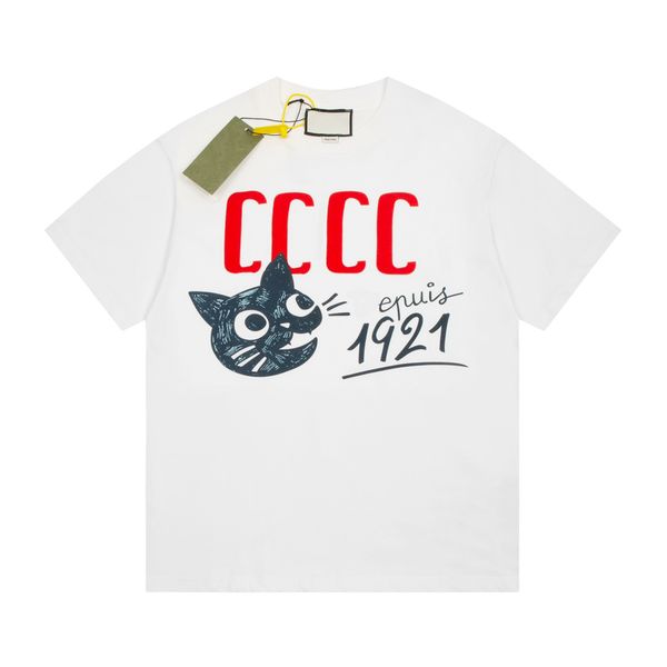 23ss new made in italy woman men's t-shirts high end classic 1921 anniversary cat printed short sleeve summer beach breathable street c, White;black
23ss new made in italy woman men's t-shirts high end classic 1921 anniversary cat printed short sleeve summer beach breathable street c, White;black