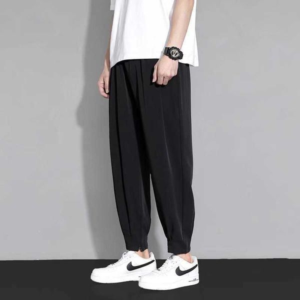 men's pants summer ice fashion silk brand loose hanging feeling versatile casual nine point trousers men's legged sports pants th4, Black
men's pants summer ice fashion silk brand loose hanging feeling versatile casual nine point trousers men's legged sports pants th4, Black