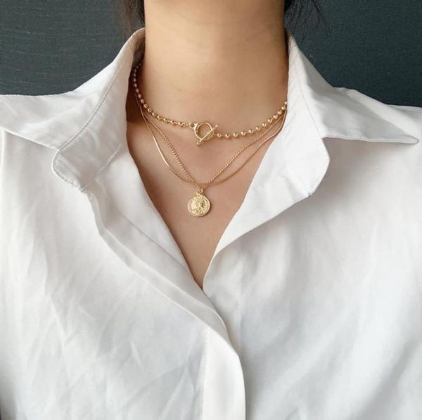 brand women multi chains necklace vintage metal coin pendant necklace for women punk jewelry ball chain chokers necklaces 20203915960, Golden;silver
brand women multi chains necklace vintage metal coin pendant necklace for women punk jewelry ball chain chokers necklaces 20203915960, Golden;silver