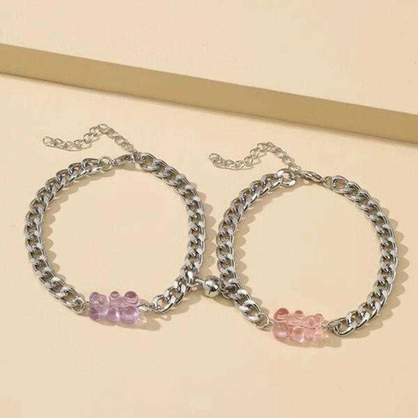 ornament colorful bear bracelet for couple heart to magnetic personality hip hop style, Golden;silver
ornament colorful bear bracelet for couple heart to magnetic personality hip hop style, Golden;silver