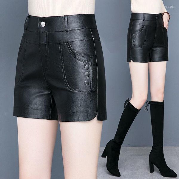 women's shorts women's vintage pu leather high waist undefined drapped trousers female office wear, White;black
women's shorts women's vintage pu leather high waist undefined drapped trousers female office wear, White;black