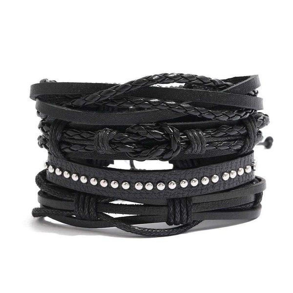 simple retro set bracelet diy braided leather mens wholesale ornament, Golden;silver
simple retro set bracelet diy braided leather mens wholesale ornament, Golden;silver