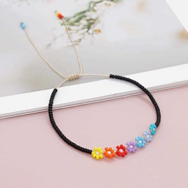 ins simple strand style rainbow little daisy hand woven beads antique bead female thin bracelet, Black
ins simple strand style rainbow little daisy hand woven beads antique bead female thin bracelet, Black