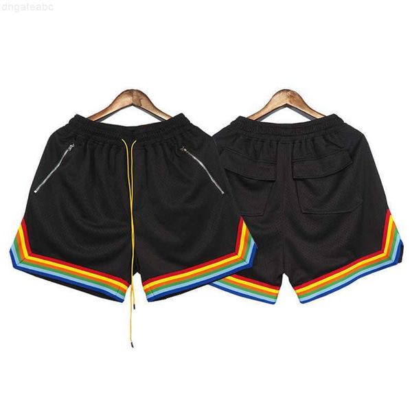 men's shorts designer clothing short casual rhude high street trend brand mesh fabric rainbow sports casual pants youth loose straight, White;black
men's shorts designer clothing short casual rhude high street trend brand mesh fabric rainbow sports casual pants youth loose straight, White;black