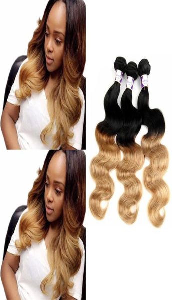 8a ombre hair extensions 1b27 blonde ombre virgin human hair 3pcs 100gpcs two tone body wave hair weave brazilian peruvian mala2350190, Black 
8a ombre hair extensions 1b27 blonde ombre virgin human hair 3pcs 100gpcs two tone body wave hair weave brazilian peruvian mala2350190, Black