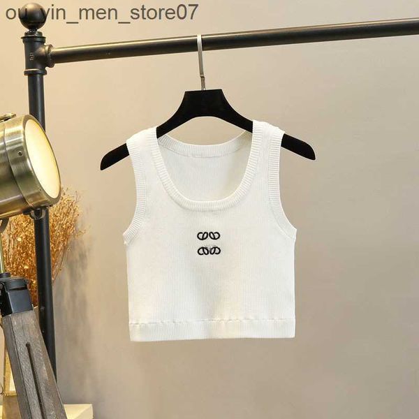 2023 tee dress sleeveless black white coat crewneck summer shirts tankscropped t shirts women knits tee knitted sport tank woman vest yoga