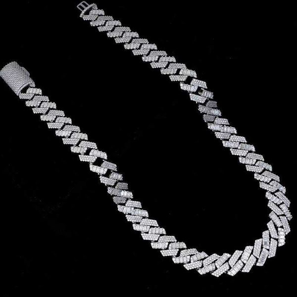 custom 15mm fully iced out hip hop moissanite baguette diamond cuban chain for men, Silver
custom 15mm fully iced out hip hop moissanite baguette diamond cuban chain for men, Silver
